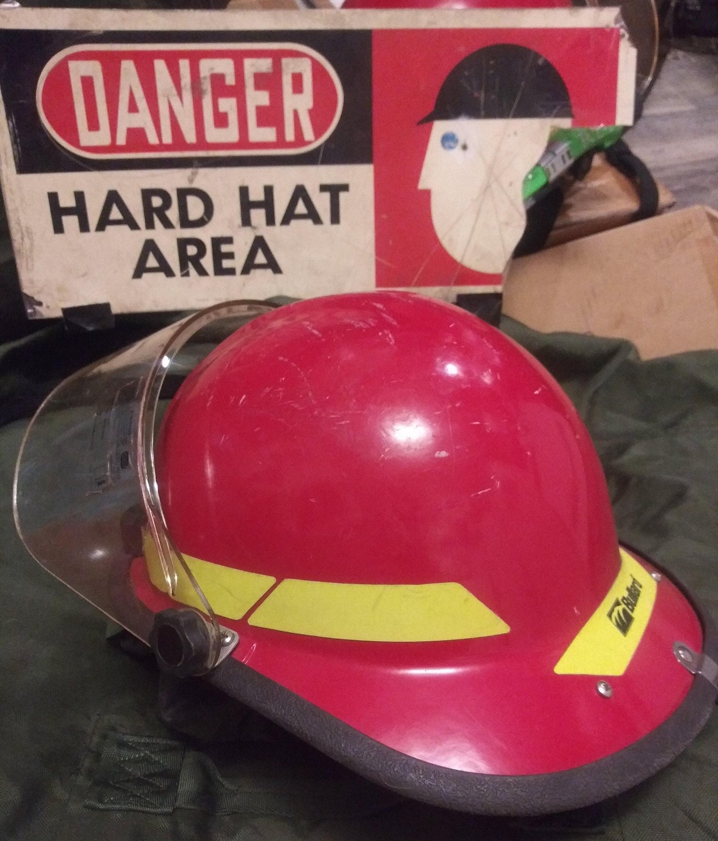 Military airbase fire helmets w/ led lights & visor! used condition | free us shipping! | military surplus firehelmet w/ visor and lights