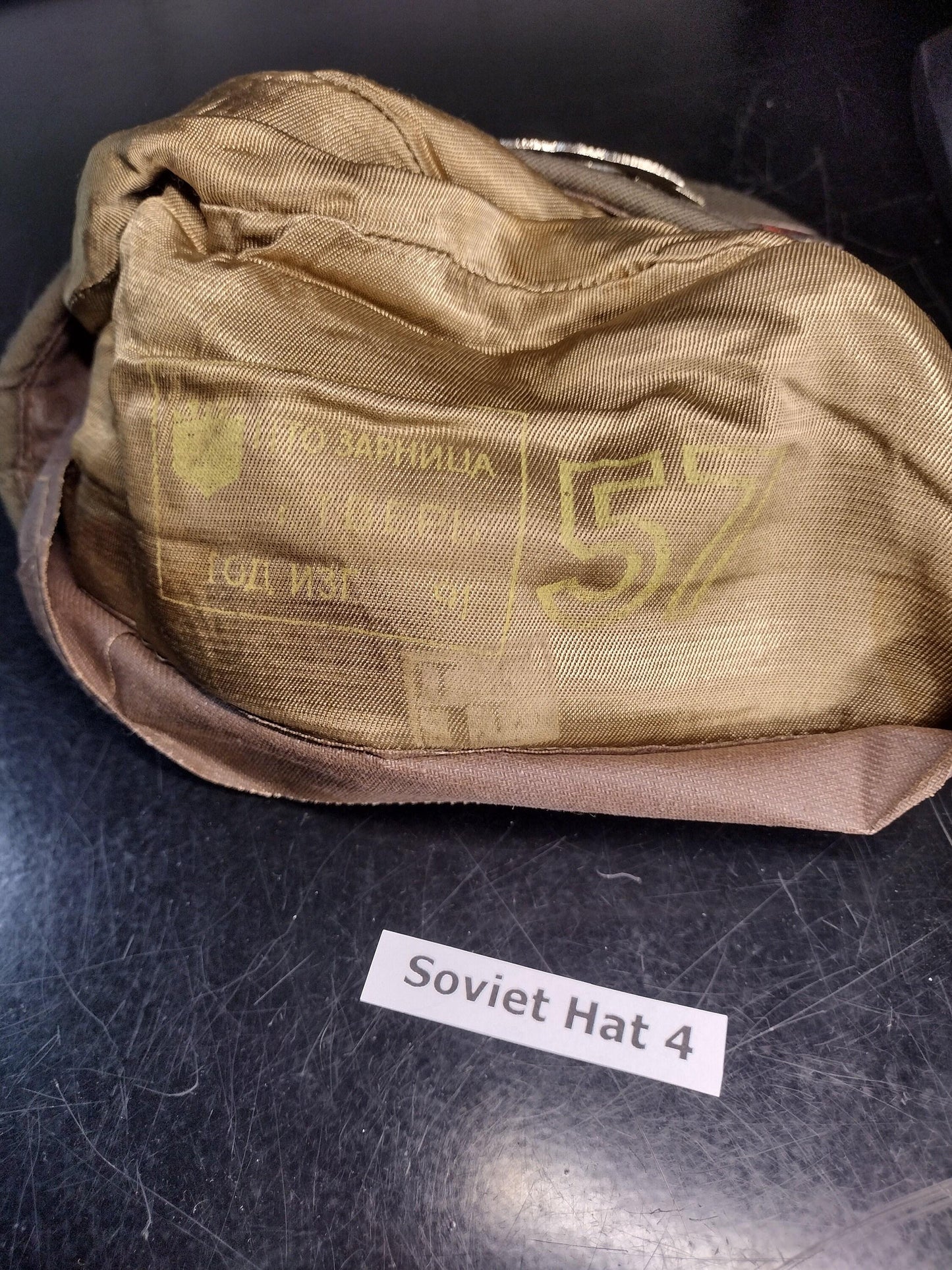 Soviet Russian Hat with Pins and Patches (Size 57?) 1991 | Soviet surplus Russian surplus russia military surplus
