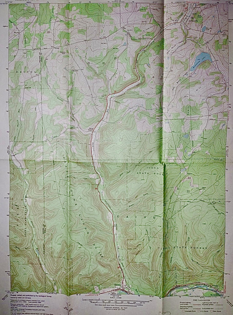 Map Of Sabinsville, Pennsylvania US Geological Survey 1969 | FREE Shipping