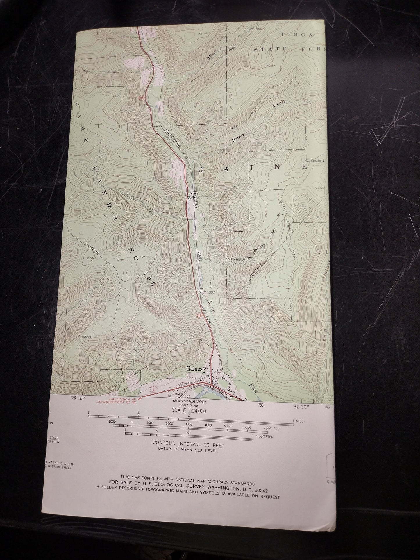 Map Of Sabinsville, Pennsylvania US Geological Survey 1969 | FREE Shipping