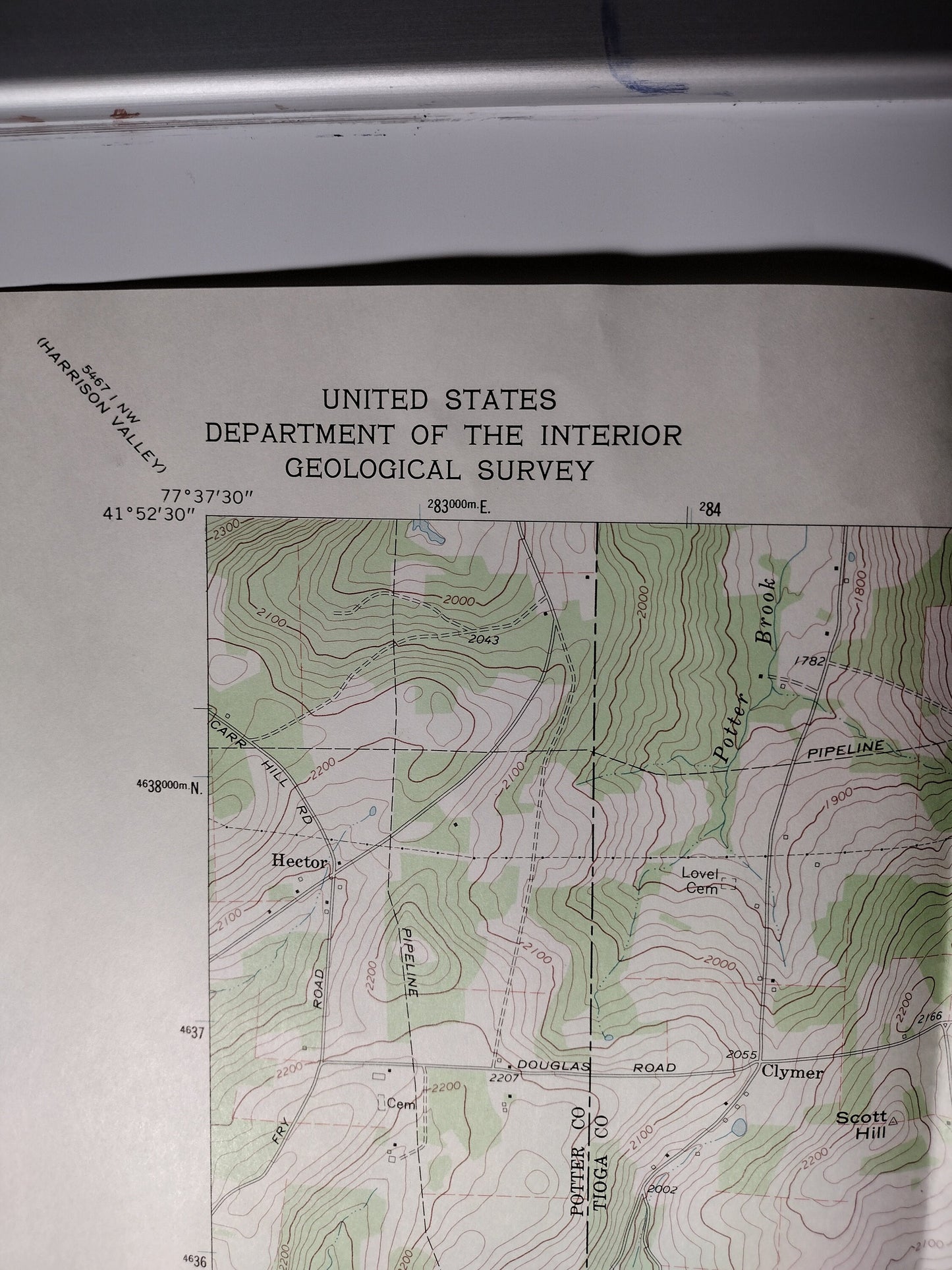 Map Of Sabinsville, Pennsylvania US Geological Survey 1969 | FREE Shipping