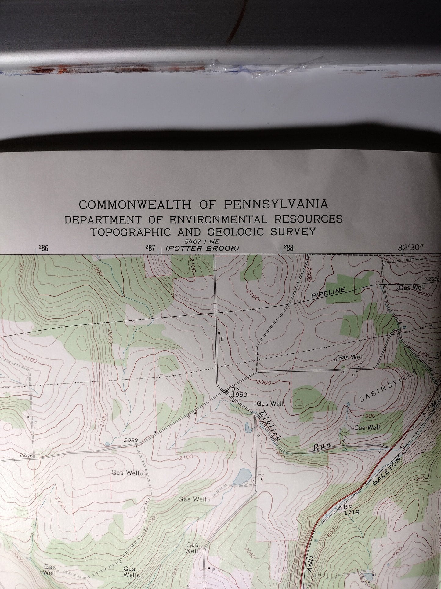 Map Of Sabinsville, Pennsylvania US Geological Survey 1969 | FREE Shipping