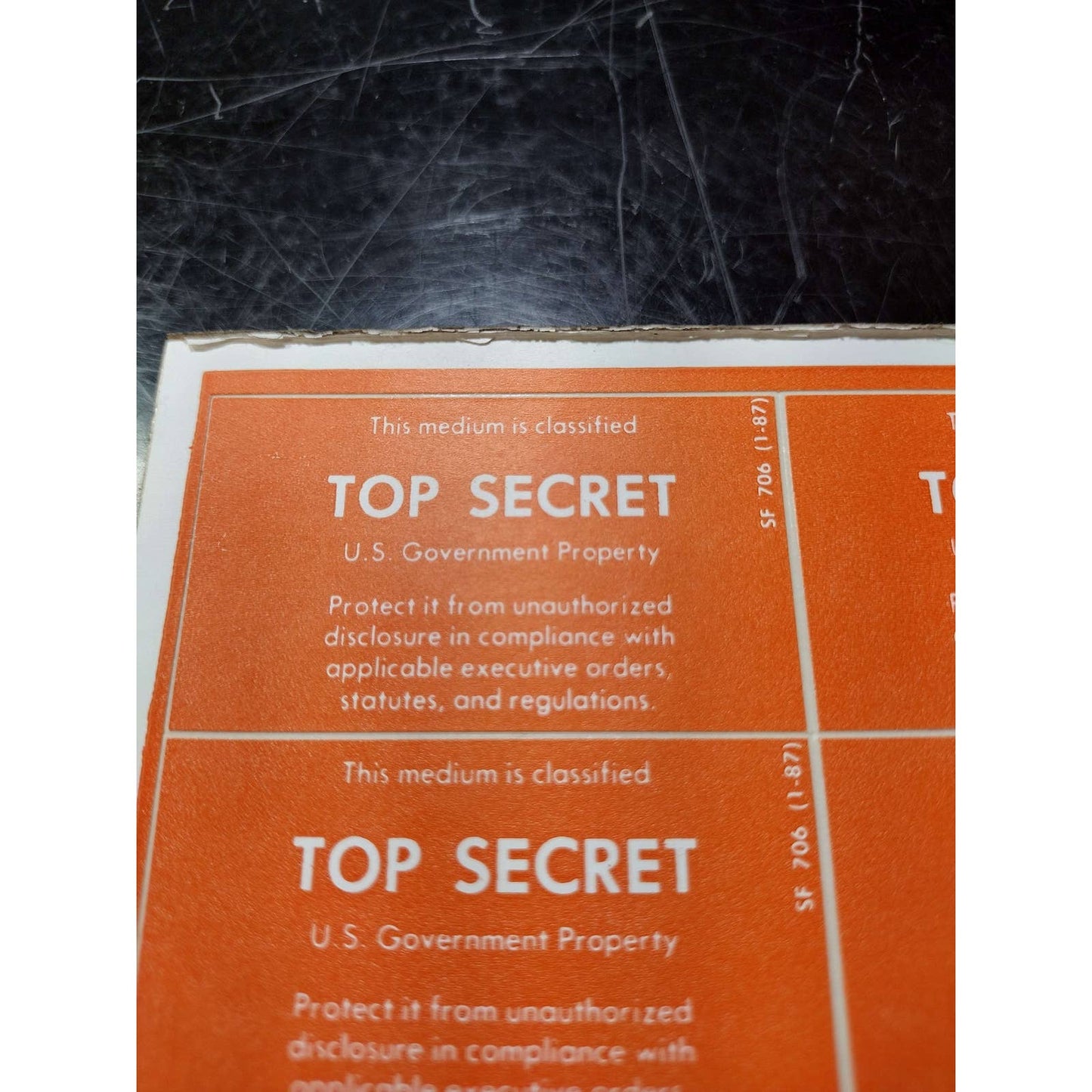 US Government Top Secret Property Sticker Sheet (x6 stickers) | FREE s ...