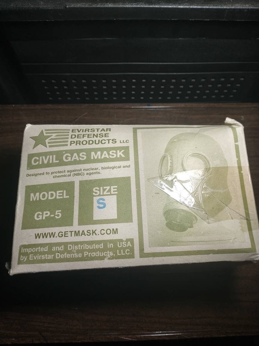 Civil Gas Mask Evirstar Defense Products New In Box (Size adult small) | FREE shipping