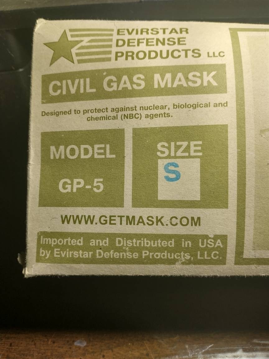 Civil Gas Mask Evirstar Defense Products New In Box (Size adult small) | FREE shipping