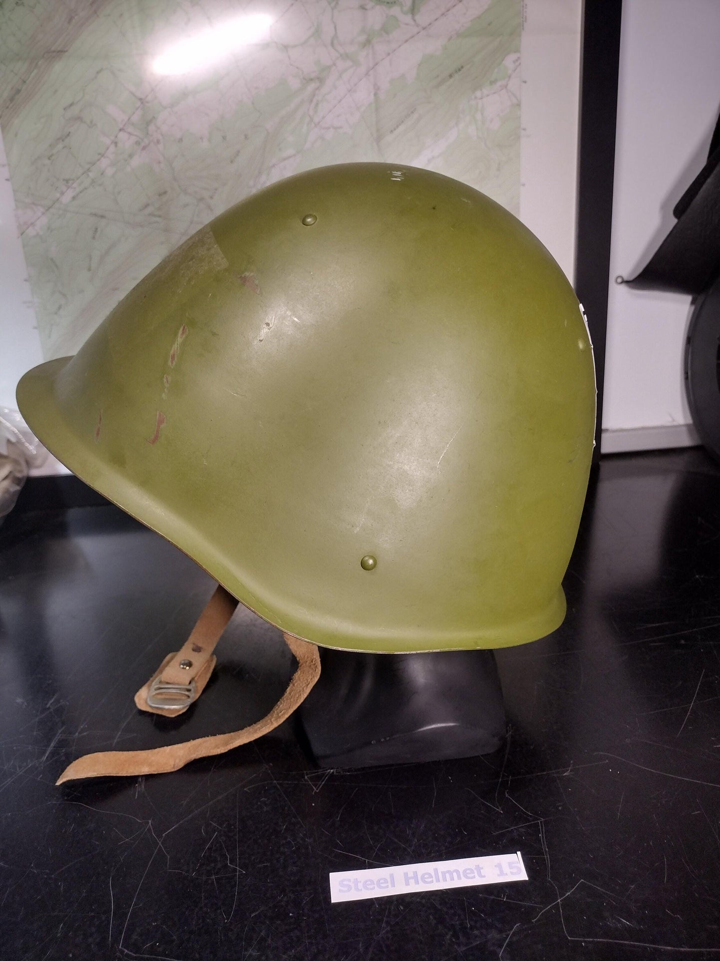 Military Issued Steel Helmet (Size Unknown But Adjustable) | FREE US Shipping! Steel Helmet 15