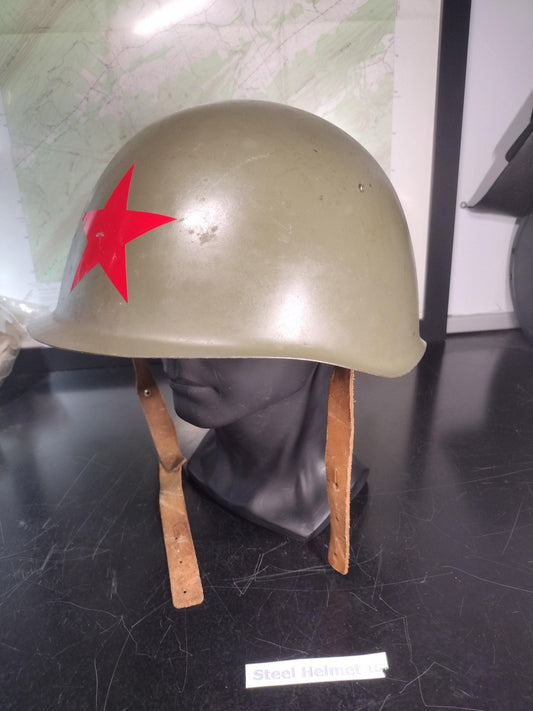 Military Issue Steel Helmet with Red Star (Size Unknown Bulgarian?) Steel Helmet 16