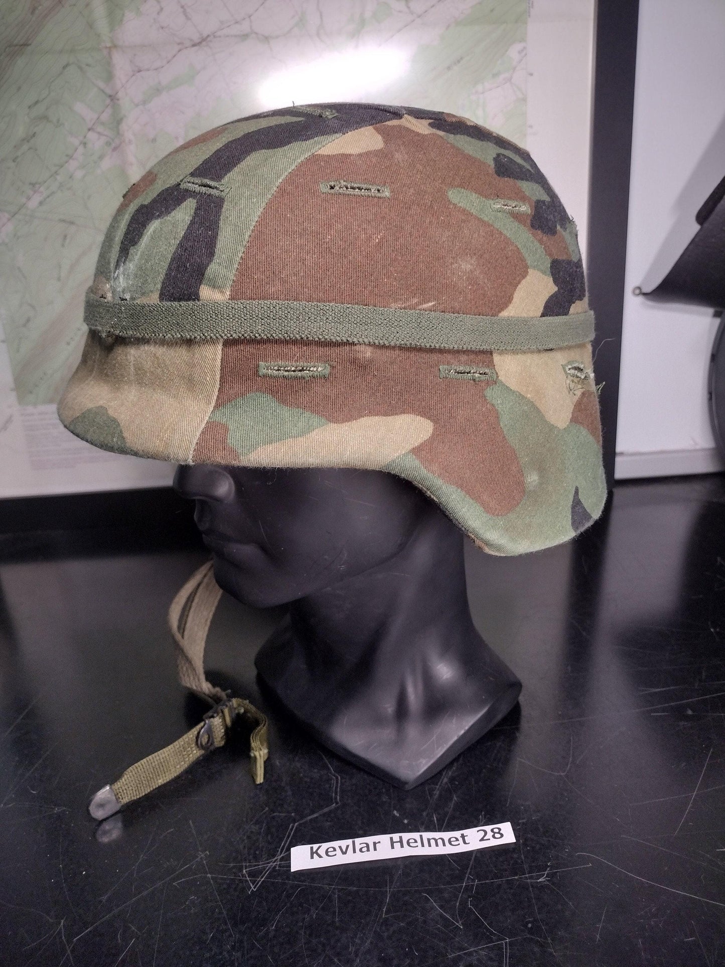 US Army Helmet PASGT With Woodland Cover & Cat Eyes Band (Size:Small-3) | FREE Us Shipping! (Helmet 28)