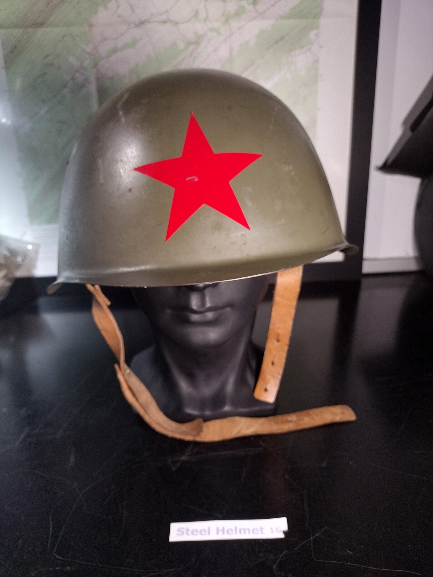 Military Issue Steel Helmet with Red Star (Size Unknown Bulgarian?) Steel Helmet 16