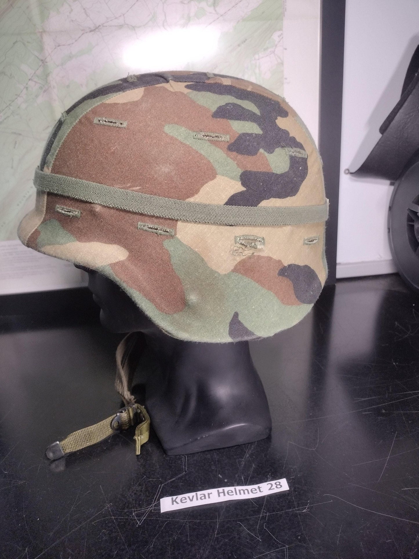 US Army Helmet PASGT With Woodland Cover & Cat Eyes Band (Size:Small-3) | FREE Us Shipping! (Helmet 28)