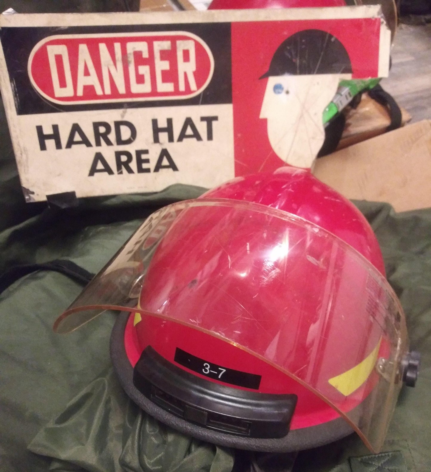 Military airbase fire helmets w/ led lights & visor! used condition | free us shipping! | military surplus firehelmet w/ visor and lights