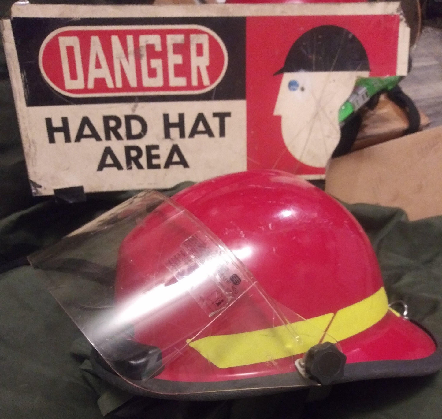 Military airbase fire helmets w/ led lights & visor! used condition | free us shipping! | military surplus firehelmet w/ visor and lights