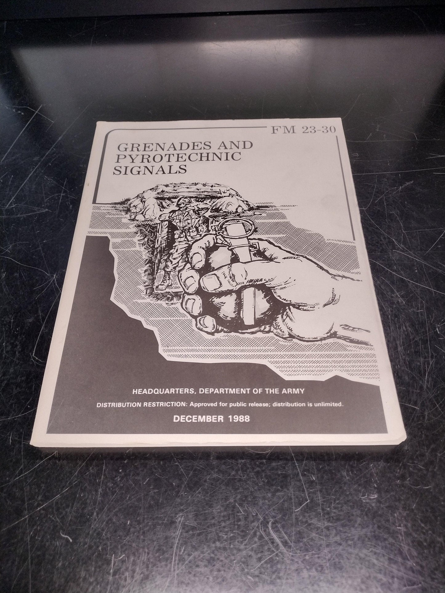 US Army Grenades and Pyrotechnic Signals Vintage Ephemera Pamphlet Booklet (1988 FM-23-30)