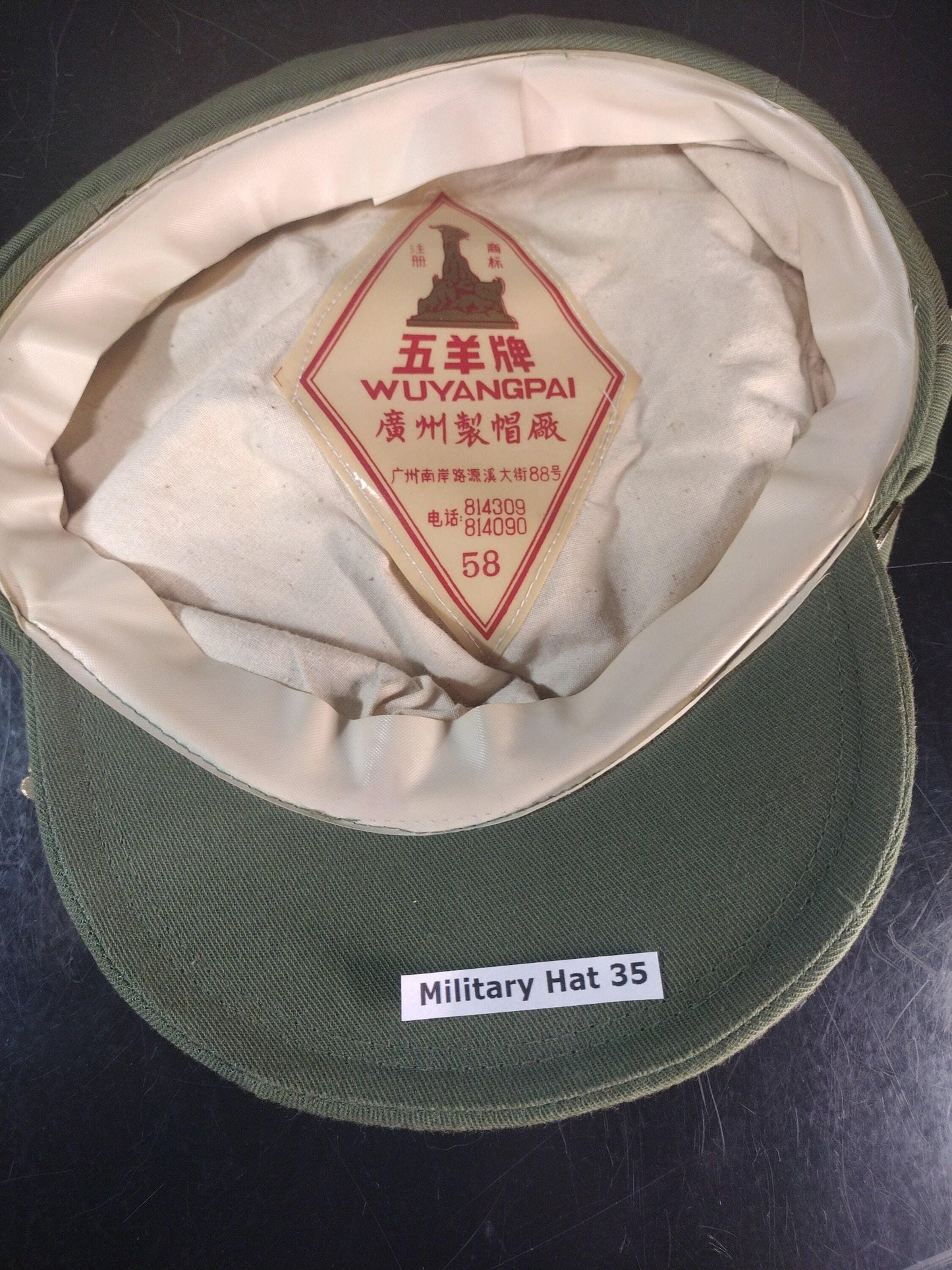 Chinese Army Hat With Pins Including Panda Pin! (Size: Unknown) | FREE US Shipping!