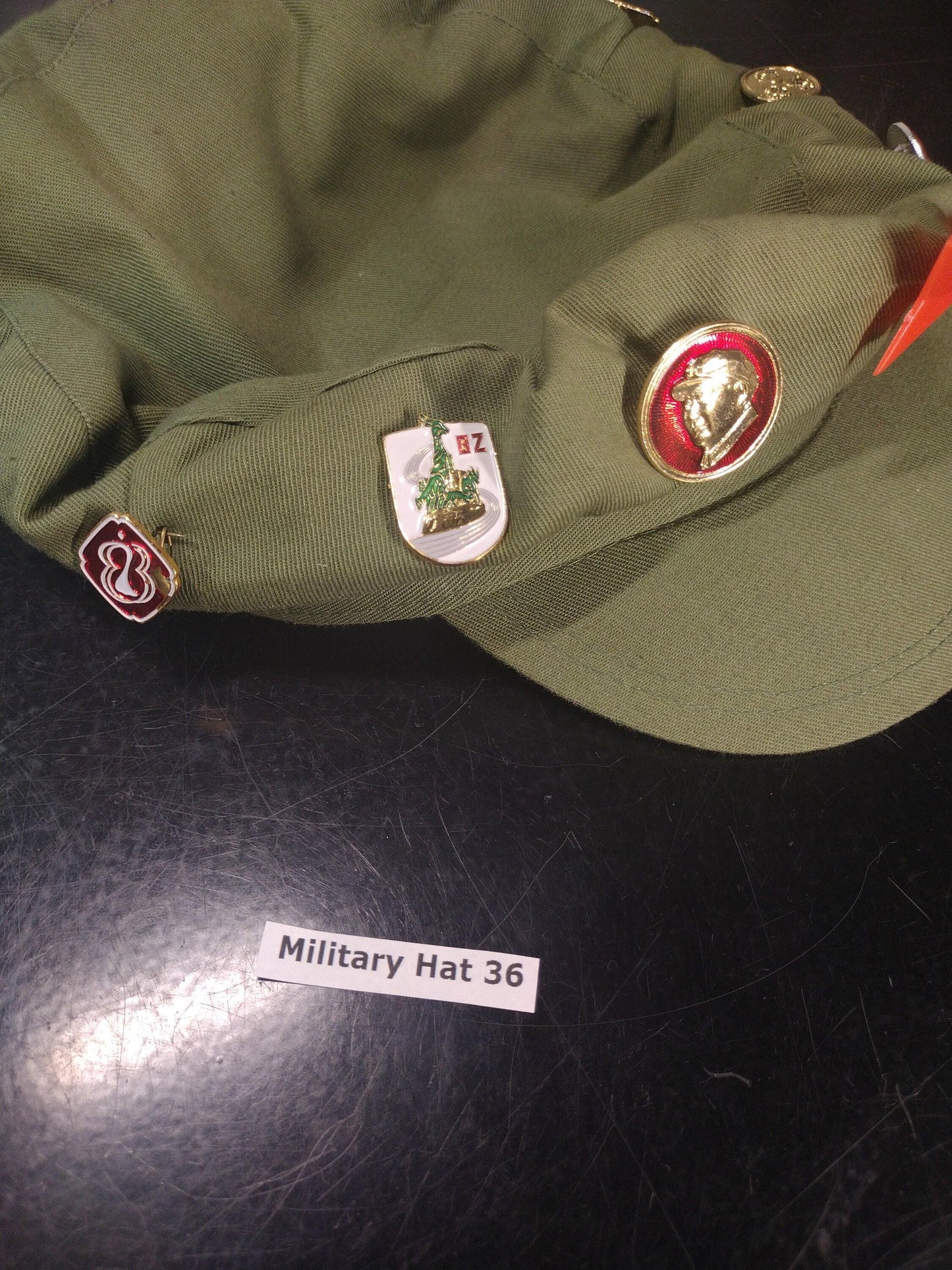 Chinese Army Hat With Pins (Size: Unknown) | FREE US Shipping!