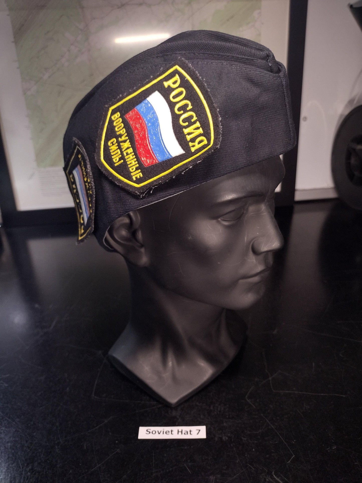 Soviet Russian Military Hat with Pins and Patches (Size: Unknown) | Soviet surplus Russian surplus russia military surplus