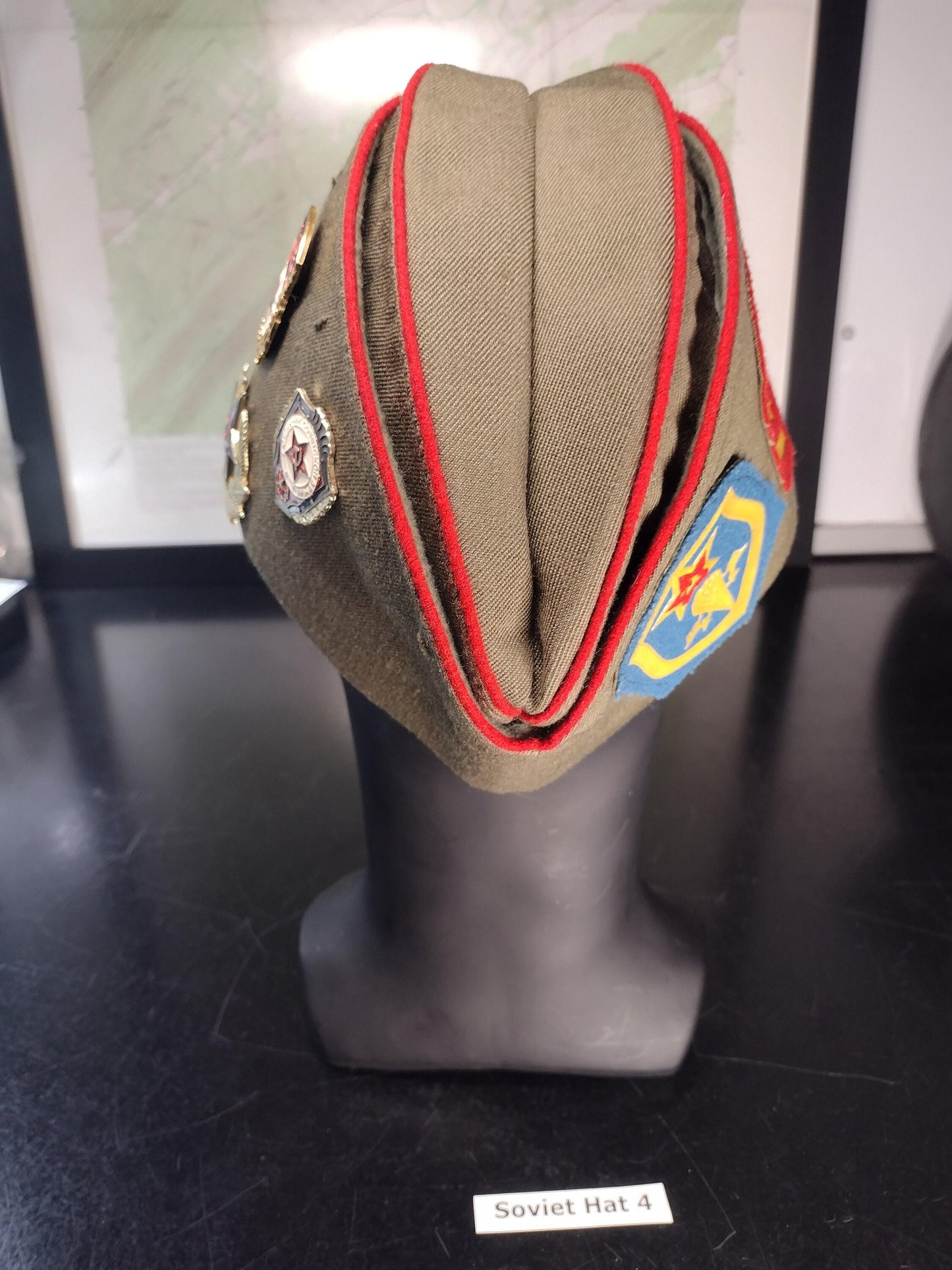 Soviet Russian Hat with Pins and Patches (Size 57?) 1991 | Soviet surplus Russian surplus russia military surplus