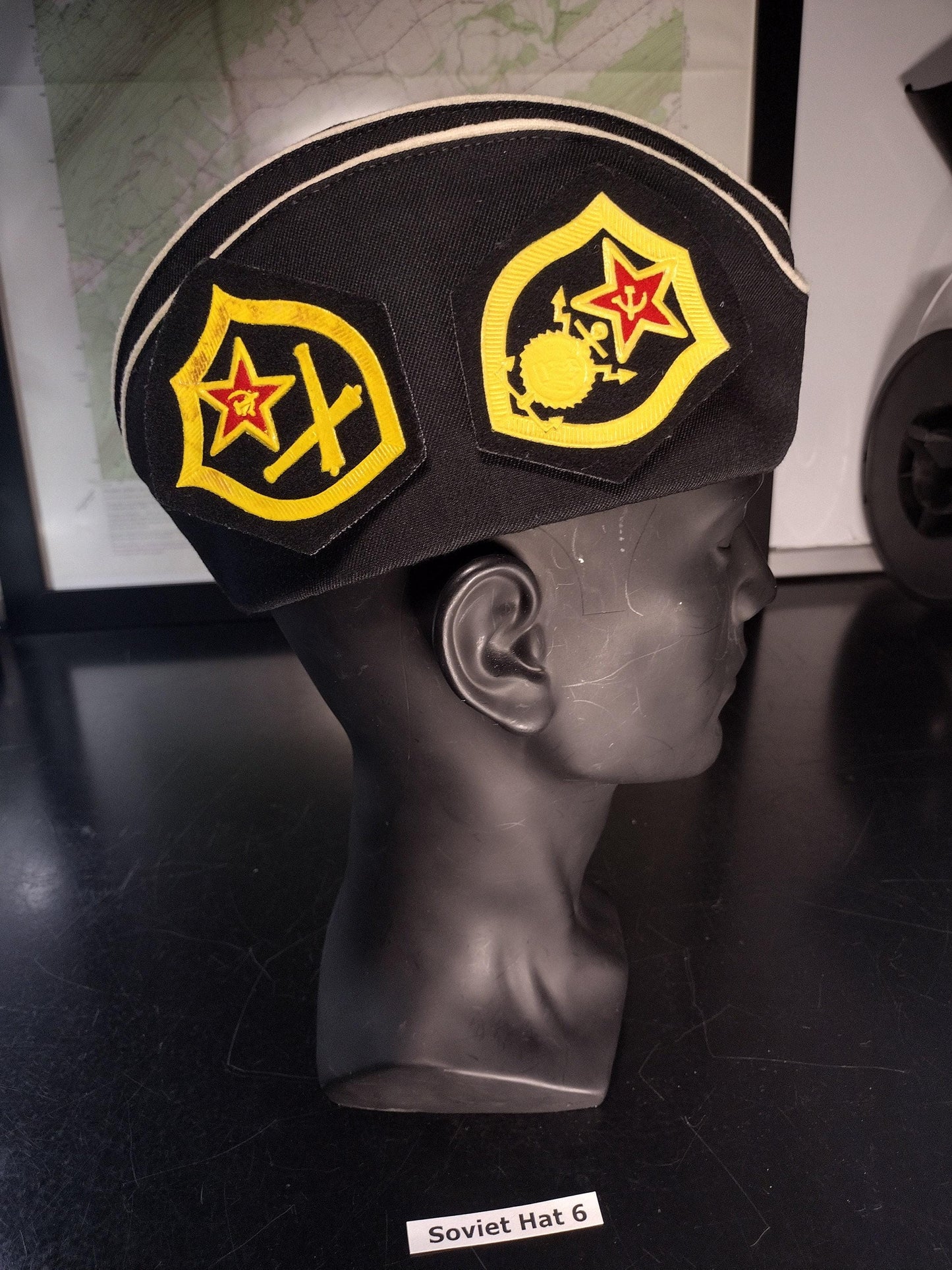 Soviet Russian Military Hat with Pins and Patches (Size 54? 1989) | Soviet surplus Russian surplus russia military surplus