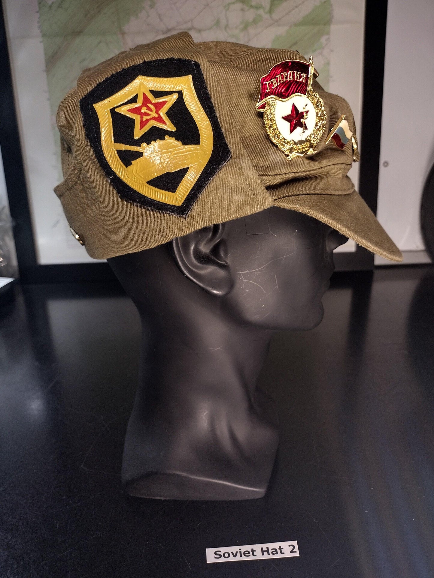 Soviet Russian Military Hat with Pins and Patches (Size 56?) | Soviet surplus Russian surplus russia military surplus