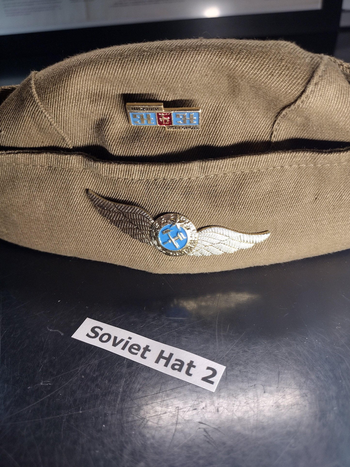 Soviet Russian Military Hat with Pins and Patches (Size 56?) | Soviet surplus Russian surplus russia military surplus