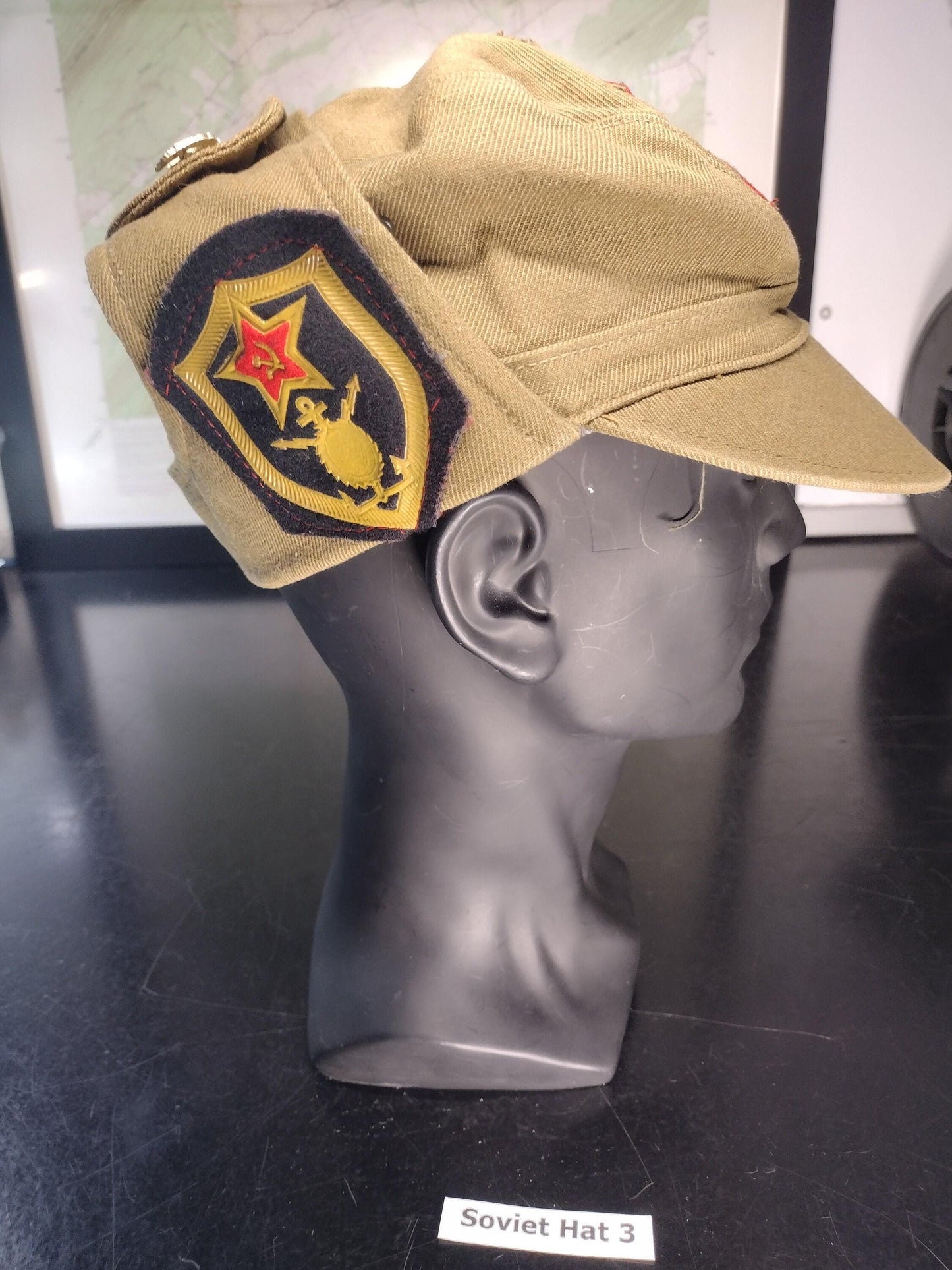 Soviet Russian Hat with Pins and Patches (Size 54? 1986) | Soviet surplus Russian surplus russia military surplus