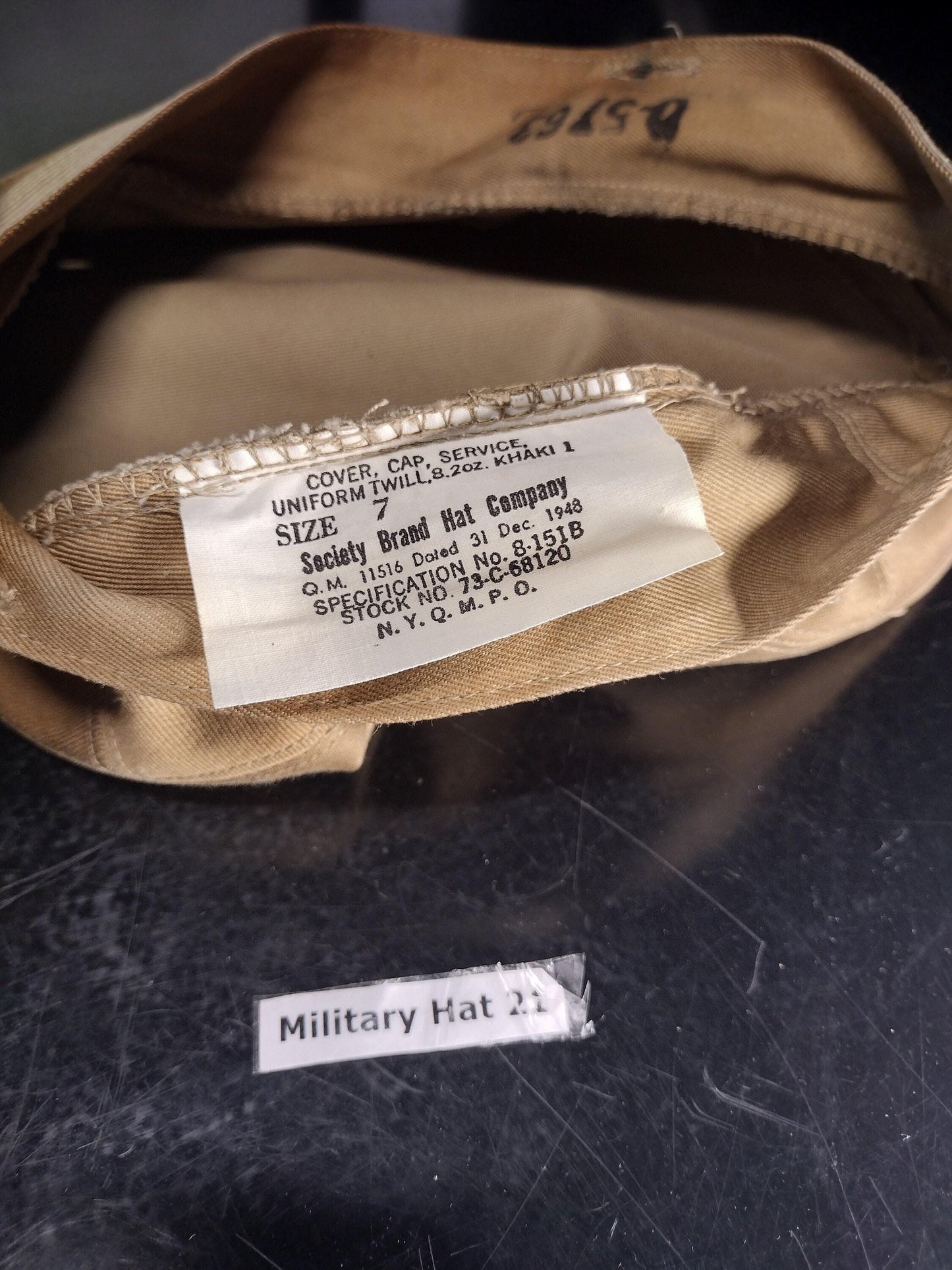 WW2 US Military Hat with Cover (Size: 7) | FREE US Shipping!