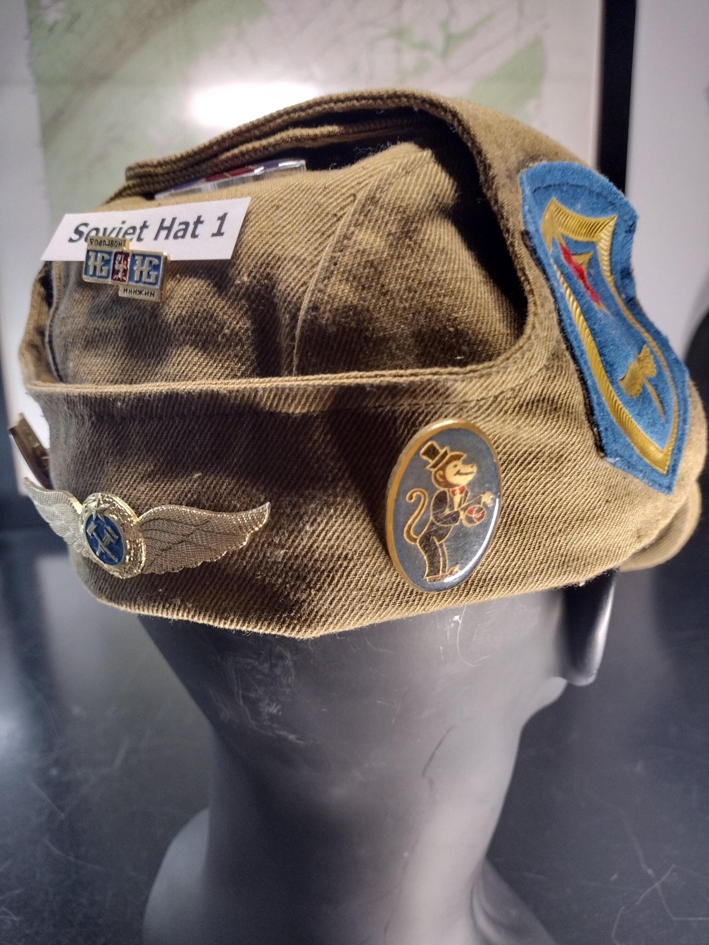 Soviet Russian Hat with Pins and Patches From 1988 (Size 560?) | Soviet surplus Russian surplus russia military surplus