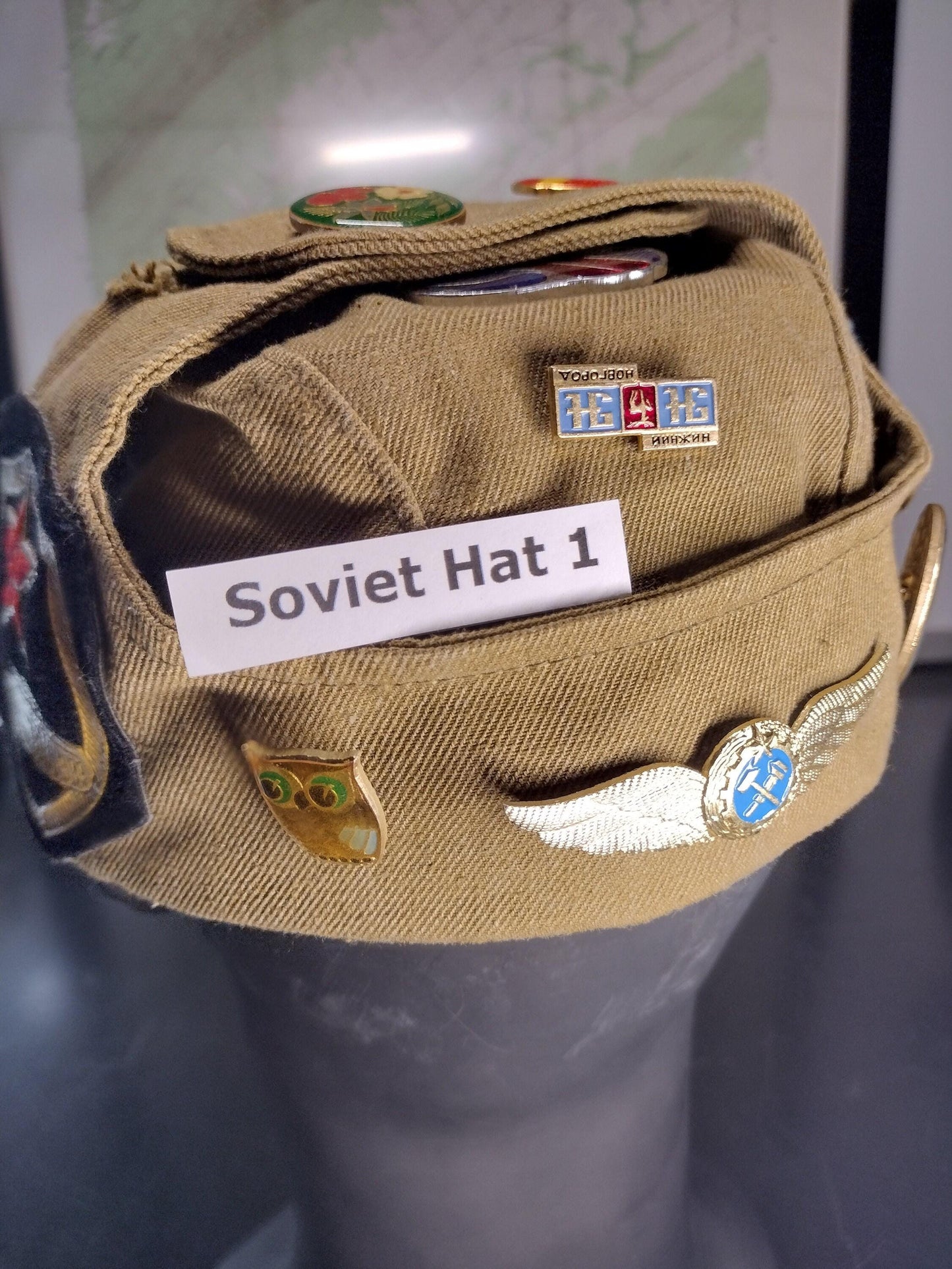 Soviet Russian Hat with Pins and Patches From 1988 (Size 560?) | Soviet surplus Russian surplus russia military surplus