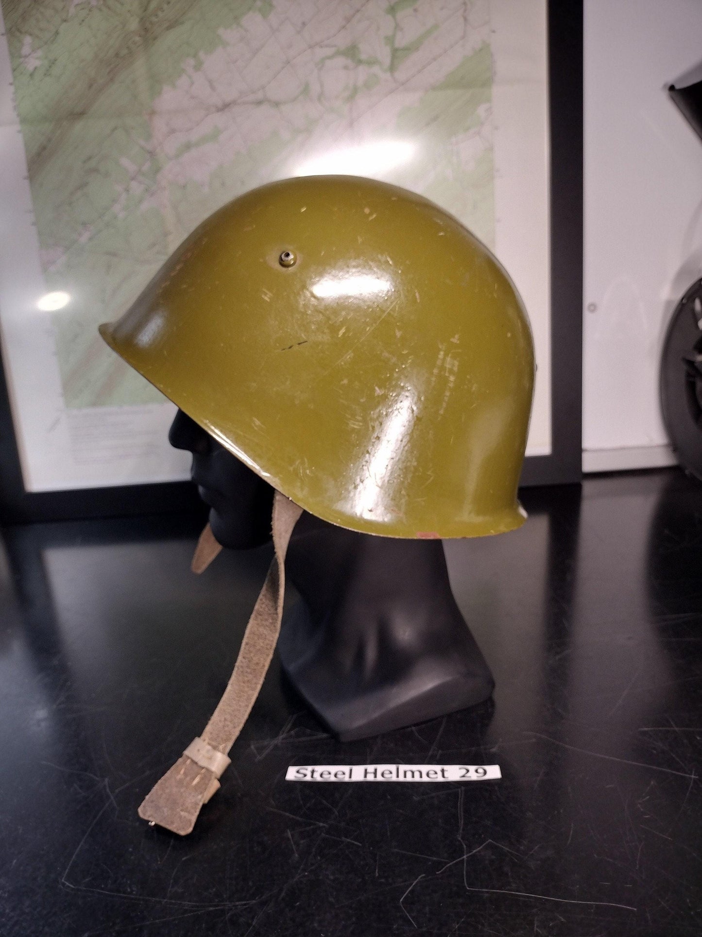 Military Issue Steel Helmet (Size: Unknown 60?) | FREE US Shipping! (Helmet 29)