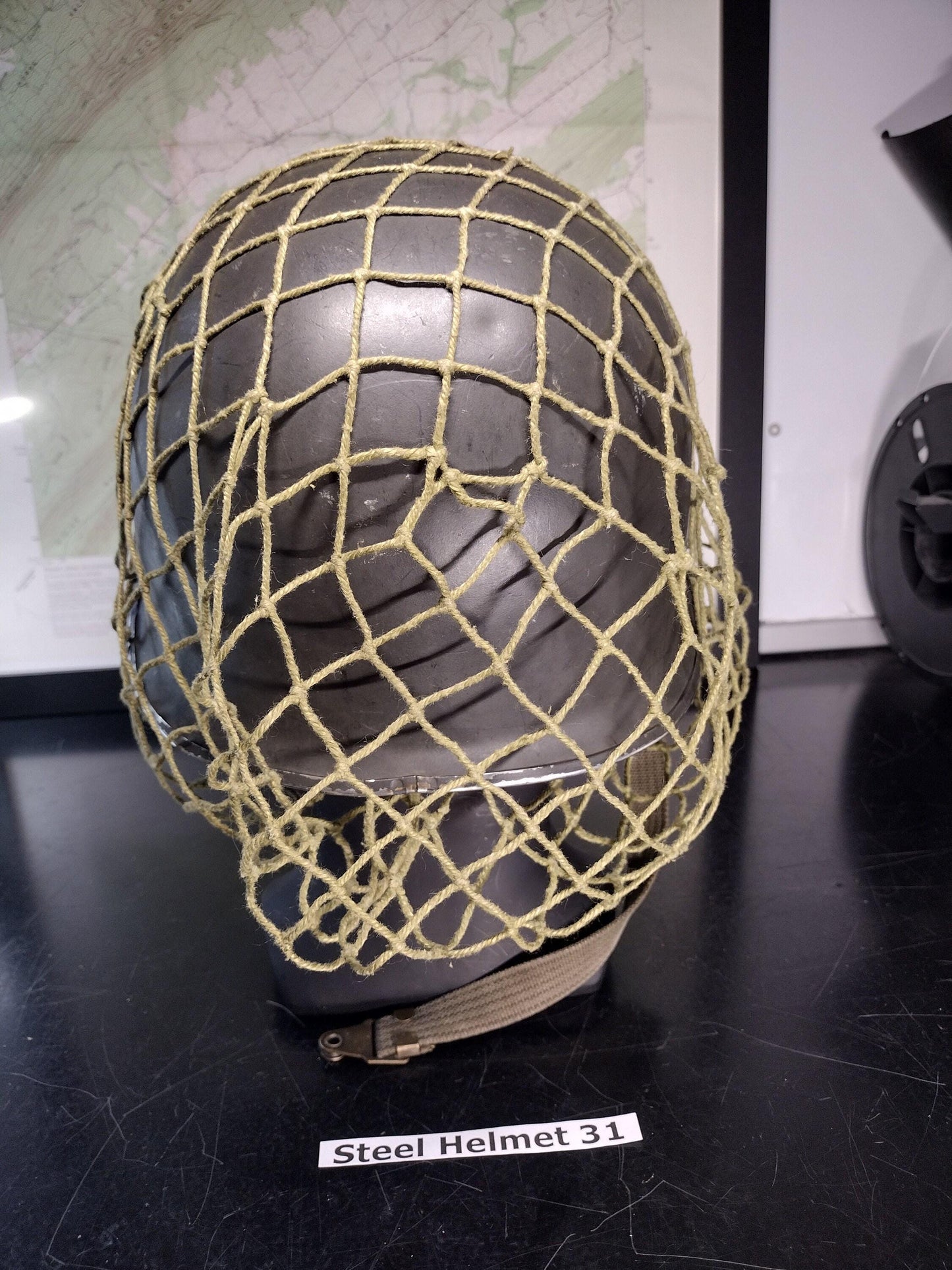 Military Steel Helmet With Liner & Netting (Size Unknown 56-58?) | FREE US Shipping!