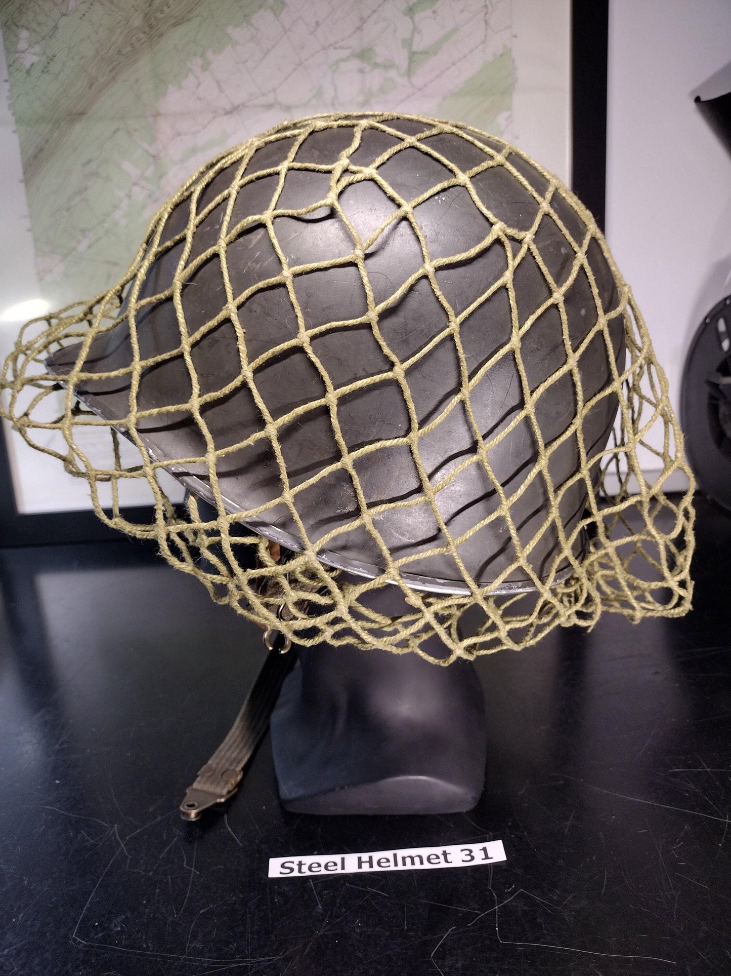 Military Steel Helmet With Liner & Netting (Size Unknown 56-58?) | FREE US Shipping!