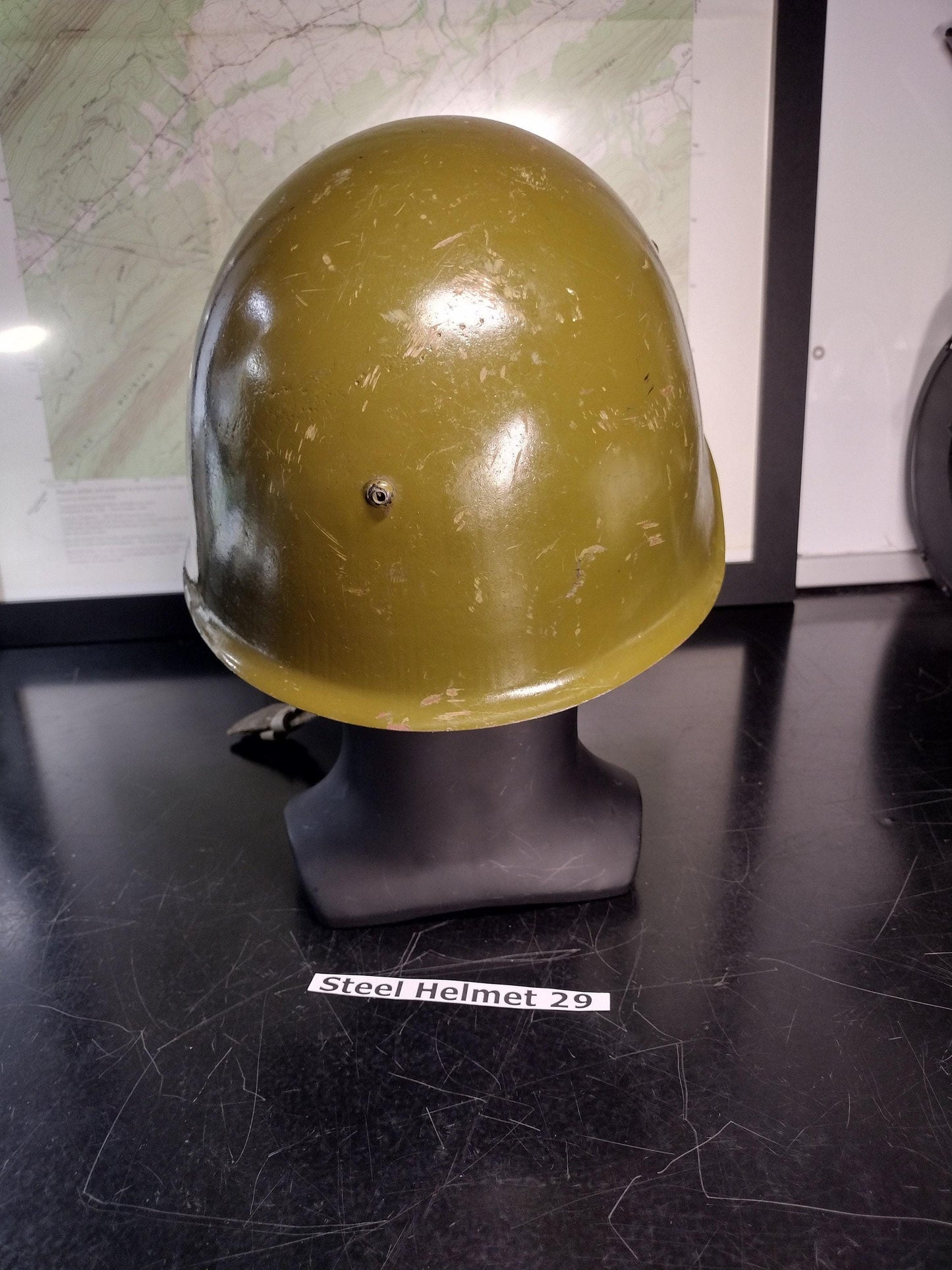 Military Issue Steel Helmet (Size: Unknown 60?) | FREE US Shipping! (Helmet 29)