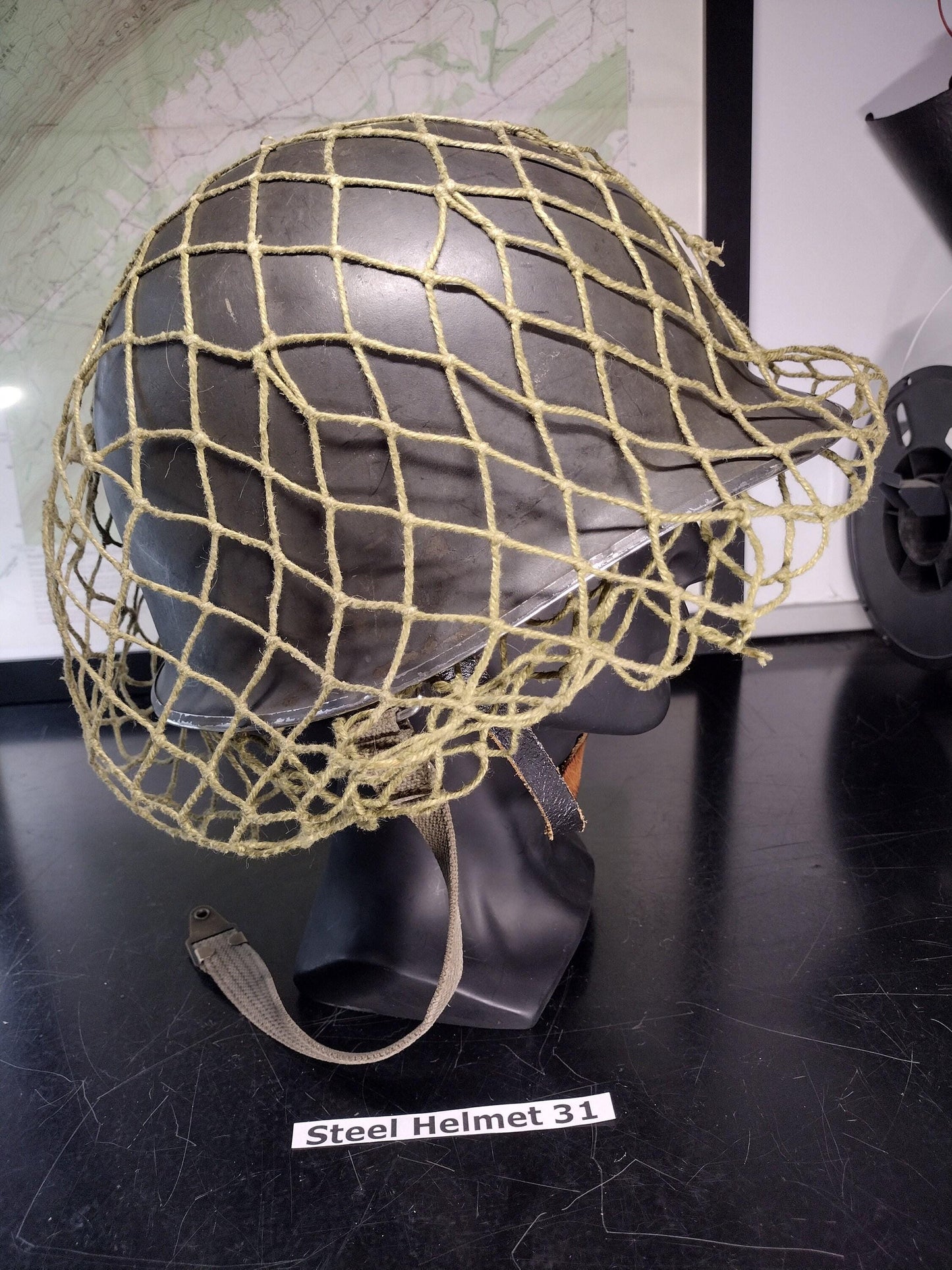 Military Steel Helmet With Liner & Netting (Size Unknown 56-58?) | FREE US Shipping!