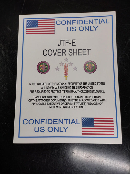 US Government Confidential National Security Document Heavy Paper Cover Sheet Sign | FREE US Shipping