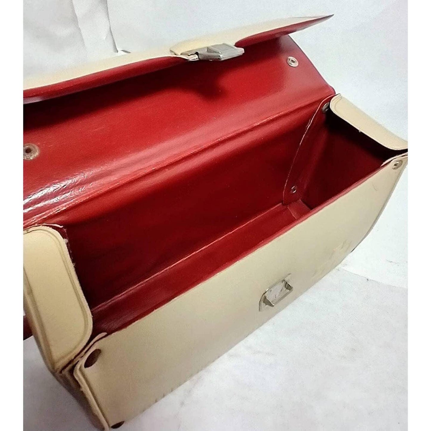 Vintage Russian Medical Leatherette Bag w/ red cross