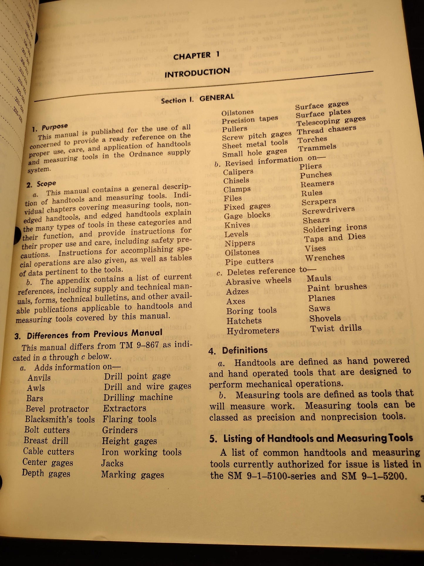 US Army Use & Care Of Handtools And Measuring Tools Ephemera Pamphlet Booklet (September 1960 TM 9-243)