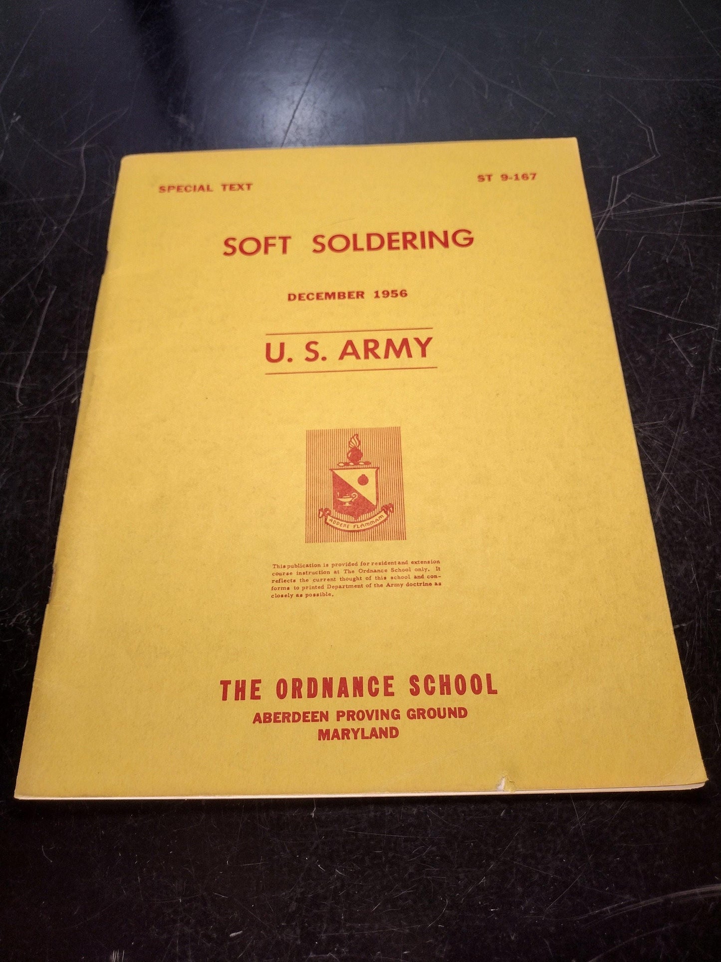 US Army Ordnance School Soft Soldering Ephemera Pamphlet Booklet(December 1965 ST 9-167)