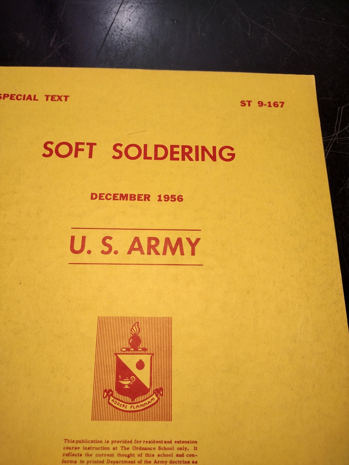 US Army Ordnance School Soft Soldering Ephemera Pamphlet Booklet(December 1965 ST 9-167)