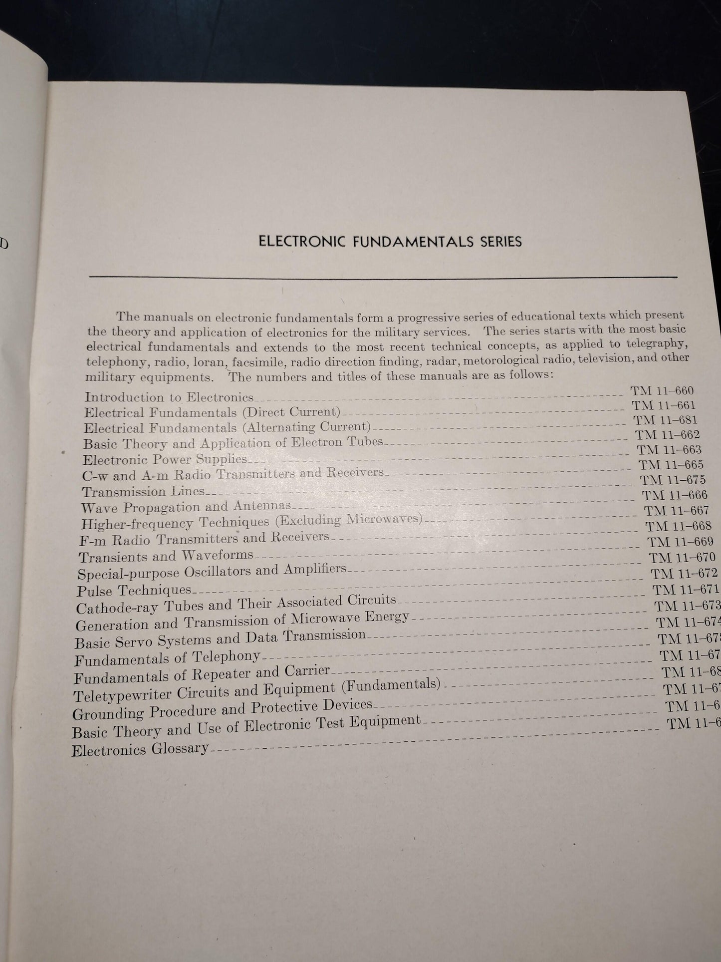 US Army Electrical Fundamentals Direct Current Ephemera Pamphlet Booklet (June 1951 TM11-661/TO 16-1-218)