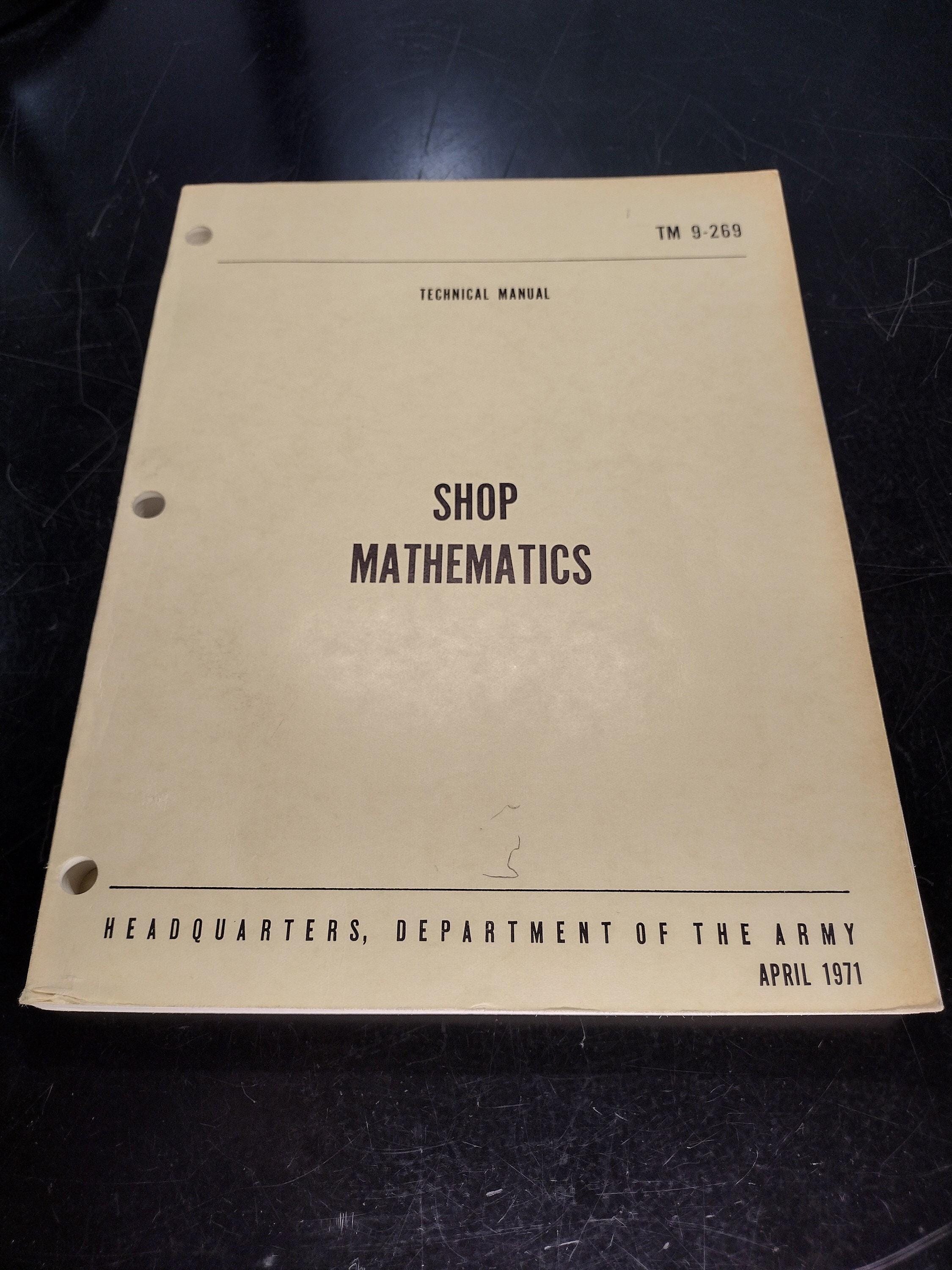 US Army Shop Mathematics Ephemera Pamphlet Booklet (April 1971 TM 9-26 ...