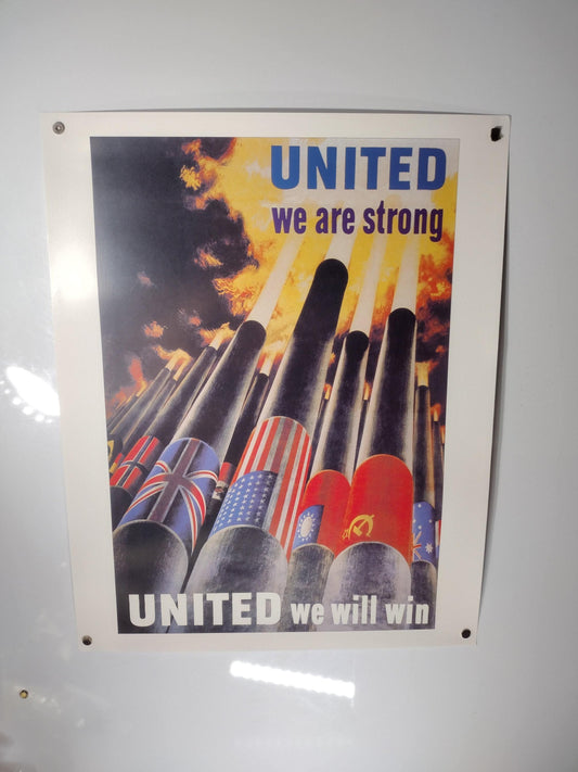 WW2 Poster Allies "United We Are Strong" | FREE US Shipping!