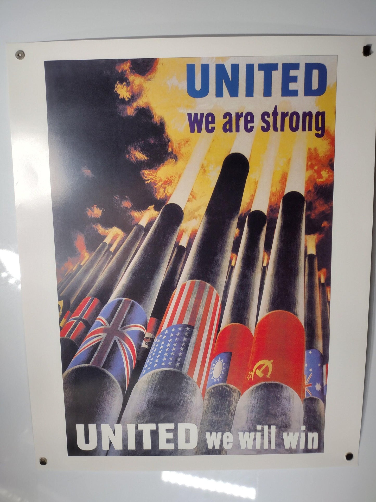 WW2 Poster Allies "United We Are Strong" | FREE US Shipping!