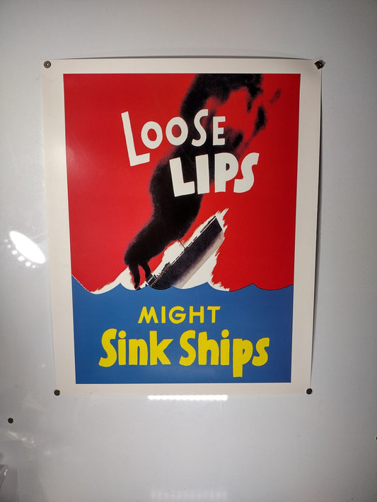 WW2 Poster "Loose Lips Might Sink Ships" | FREE US Shipping!