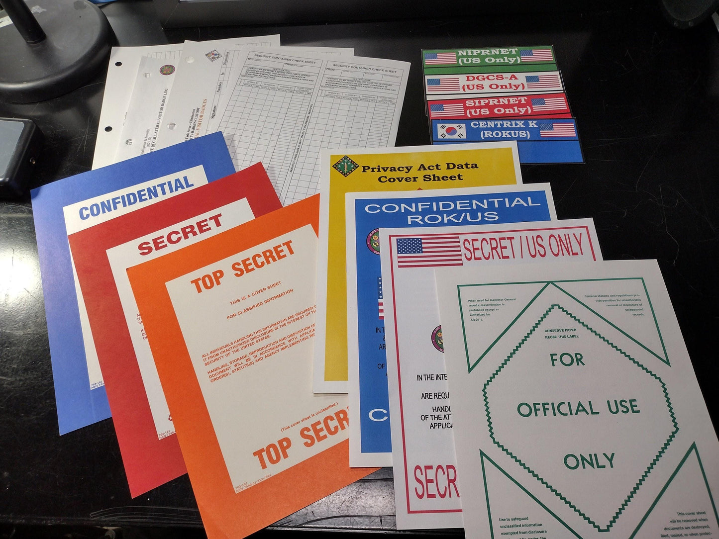 US Government/Military Top Secret Document Sheet Bundle | FREE US Shipping