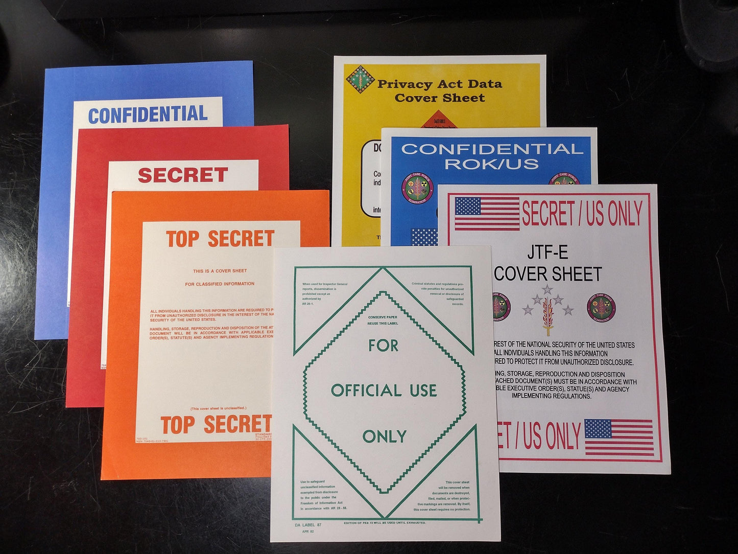 US Government/Military Top Secret Document Sheet Bundle | FREE US Shipping