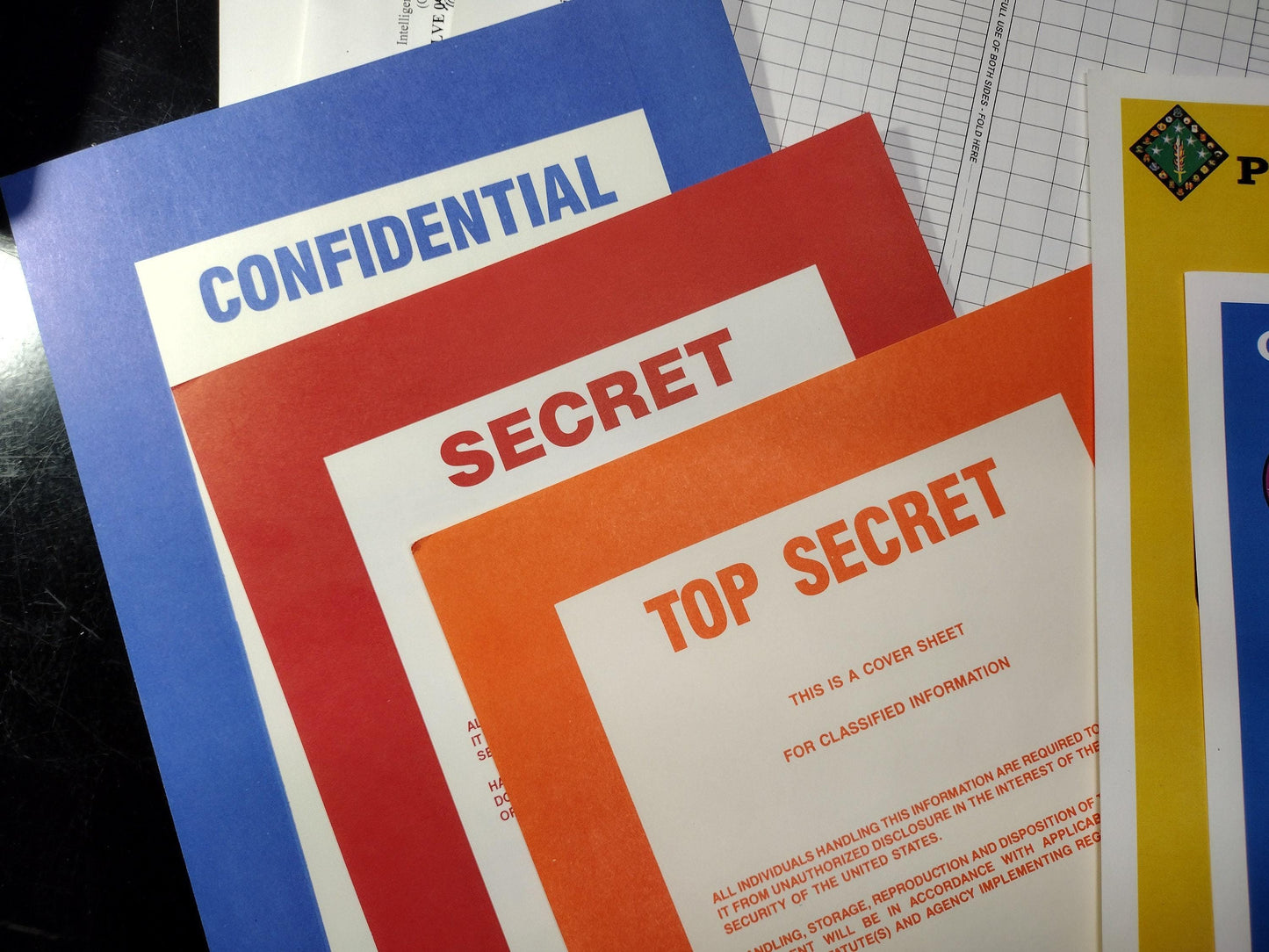 US Government/Military Top Secret Document Sheet Bundle | FREE US Shipping