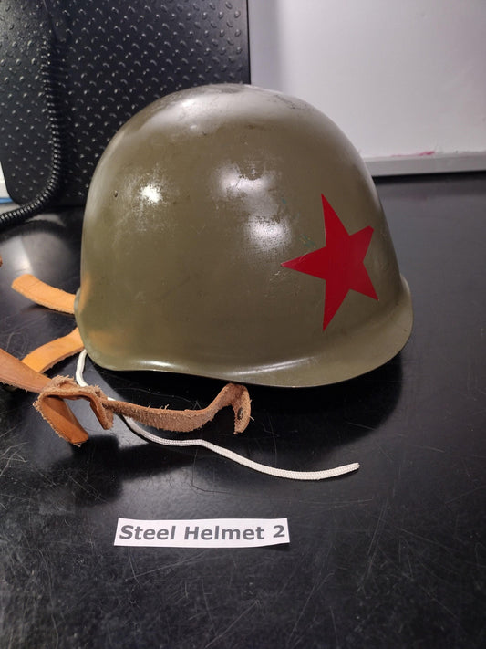 Military Steel Helmet with Red Star (Size Unknown Bulgarian?) (Helmet 2)