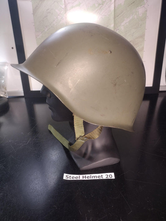 Used Army Steel Helmet (Size: Unknown But Adjustable Liner) | FREE US Shipping! (Helmet 20)