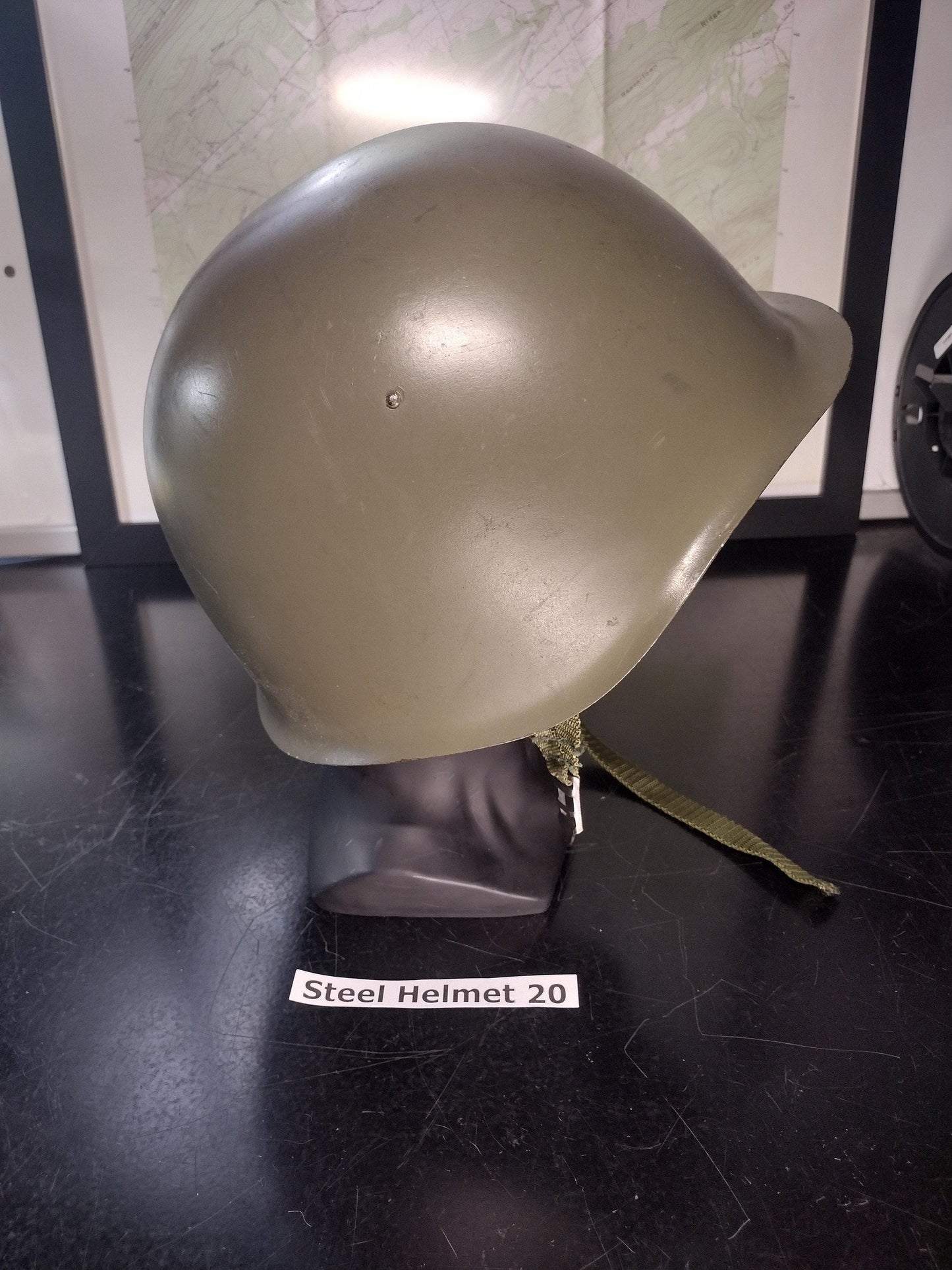 Used Army Steel Helmet (Size: Unknown But Adjustable Liner) | FREE US Shipping! (Helmet 20)