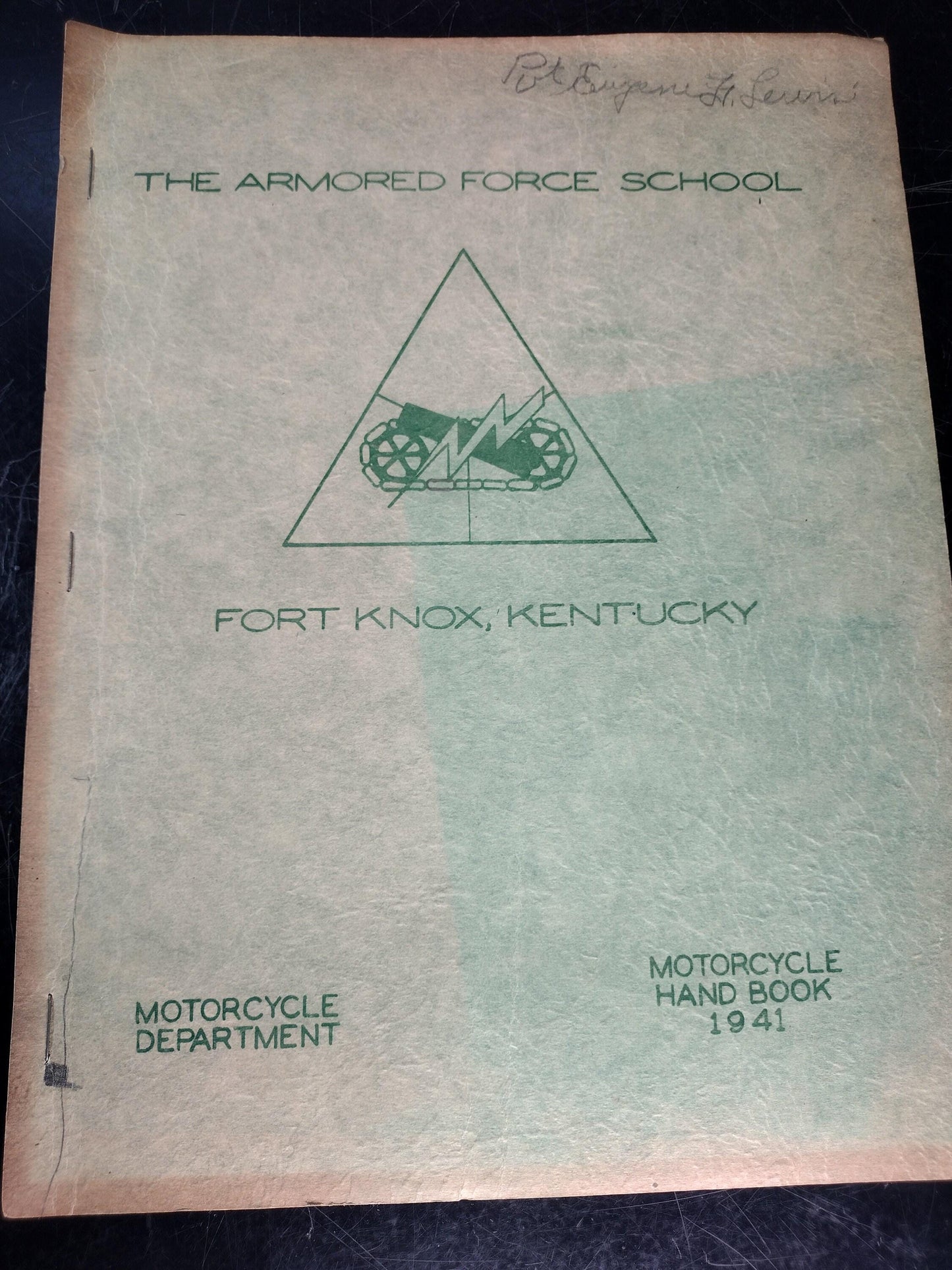 US Army Motorcycle Handbook From Army Armored Force School 1941 | FREE US Shipping!